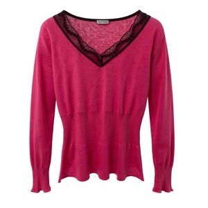 Anonymous pink v-neck cashmere knit sweater